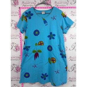 Red ginger dress pockets floral vintage Blue Floral Pocket Mini Dress